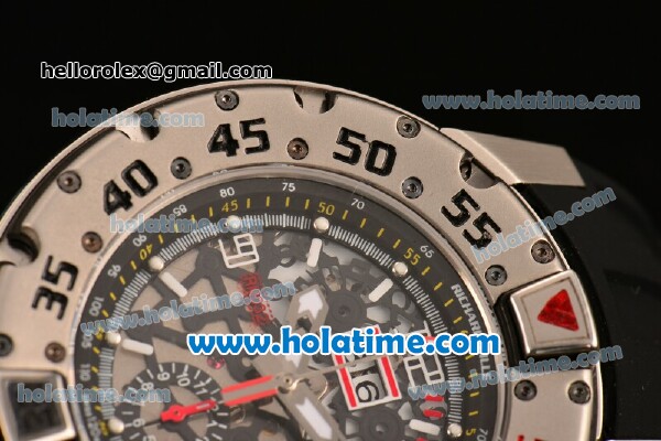 Richard Mille RM032 Chrono Swiss Valjoux 7750 Automatic Steel Case with Skeleton Dial and White Markers - Click Image to Close